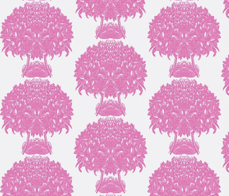 Hydrangea Topiary White Hot Orchid Fabric