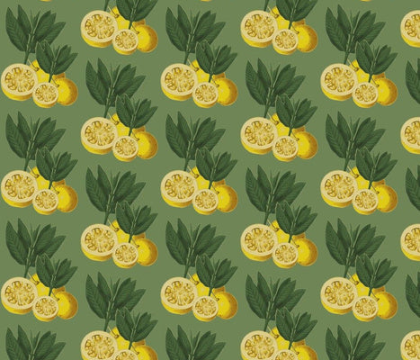 Italian Lemons Fern Fabric