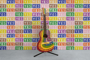 Yes by Larry Yes - Rainbow on White Wallcovering