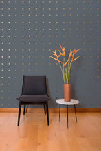 Load image into Gallery viewer, Dimes - Gold on Charcoal Wallcovering