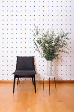 Load image into Gallery viewer, Dimes - Yves Blue on White Wallcovering