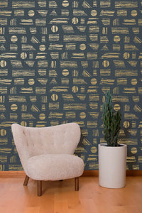 Goldendale - Gold on Charcoal Wallcovering
