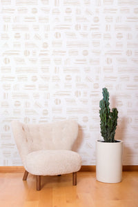 Goldendale - Taupe on White Wallcovering