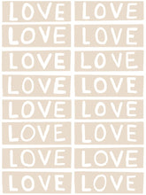 Load image into Gallery viewer, Love by Larry Yes - Taupe on White Wallcovering