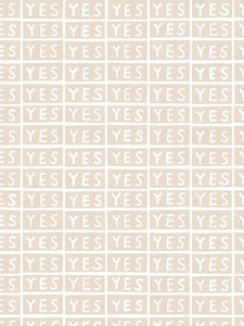 Yes by Larry Yes - Taupe on White Wallcovering