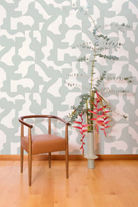 Mixed Signals - White Sage on White Wallcovering