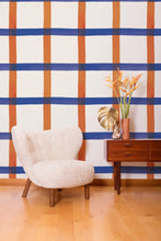 Load image into Gallery viewer, Natural Gifts - Terra Cotta and Yves Blue on White Wallcovering