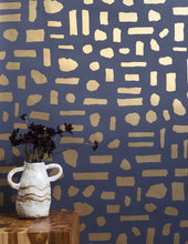 Load image into Gallery viewer, The Pearl - Gold on Charcoal Wallcovering