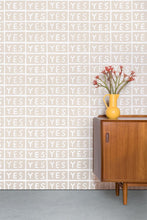 Load image into Gallery viewer, Yes by Larry Yes - Taupe on White Wallcovering