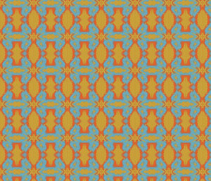 Kandeel Large Orange Punch BBlue Fabric