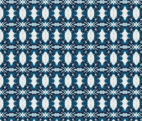 Kandeel Large Sapphire Linen Fabric