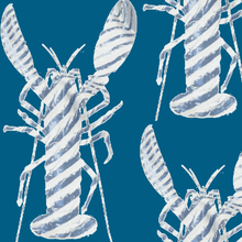 Load image into Gallery viewer, Lobster Stripe Summer Blues Fabric