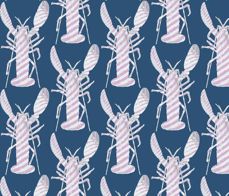 Lobster Stripe Cadet Pink Fabric