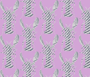 Lobster Stripe Lilac Wrought Iron Fabric