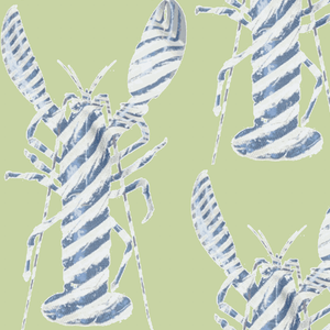 Lobster Stripe Minty Fabric