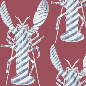 Lobster Stripe Oxblood Fabric
