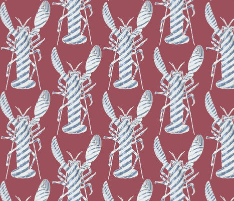 Lobster Stripe Oxblood Fabric