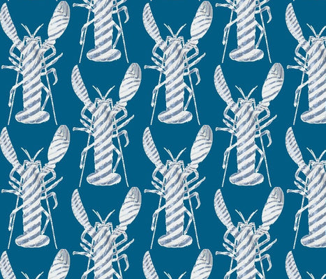Lobster Stripe Summer Blues Fabric