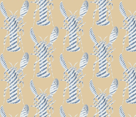 Lobster Stripe Wheat Fabric