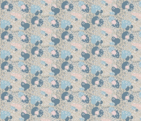 Leopard Vortex Biscuit Blue Chalk Fabric