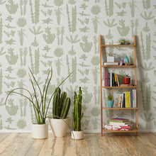 Load image into Gallery viewer, Pointy - Green on Lines Wallcovering