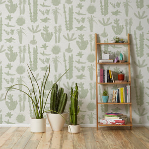 Pointy - Green on Lines Wallcovering