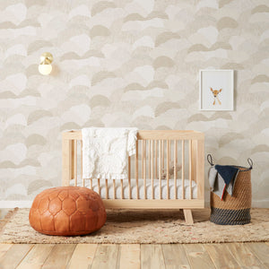 Roll Right - Gold on White Wallcovering