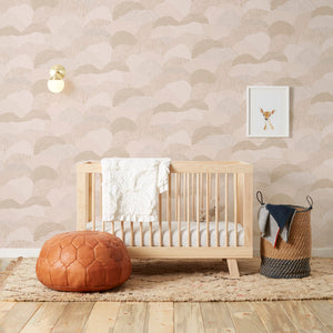 Roll Right - Gold on Blush Wallcovering