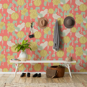 Succulent - Red Wallcovering