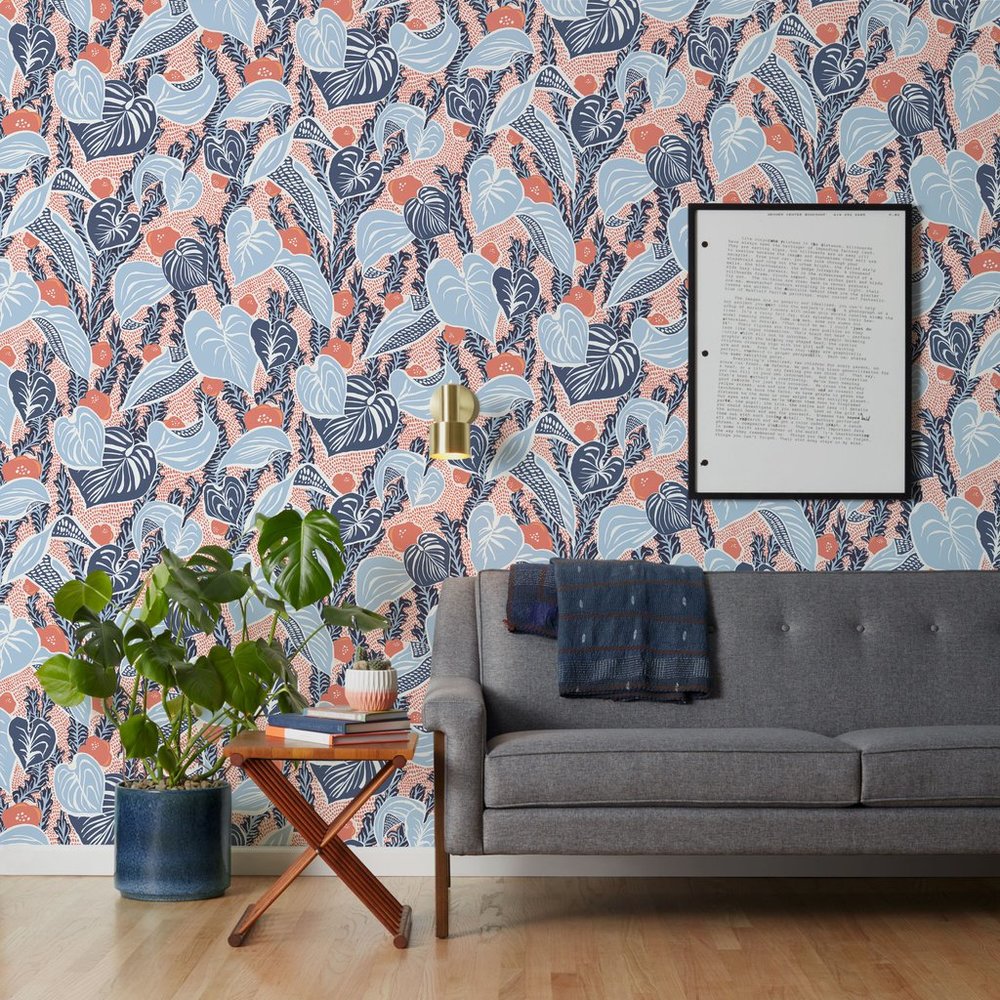 Tangle - Blue Wallcovering – Bradley USA