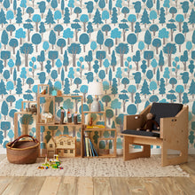 Load image into Gallery viewer, Zig Zag - Bright Blue Wallcovering
