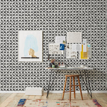 Load image into Gallery viewer, Slash - Black on Grey Wallcovering