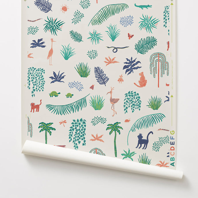 Wild - Bright on Light Grey Wallcovering