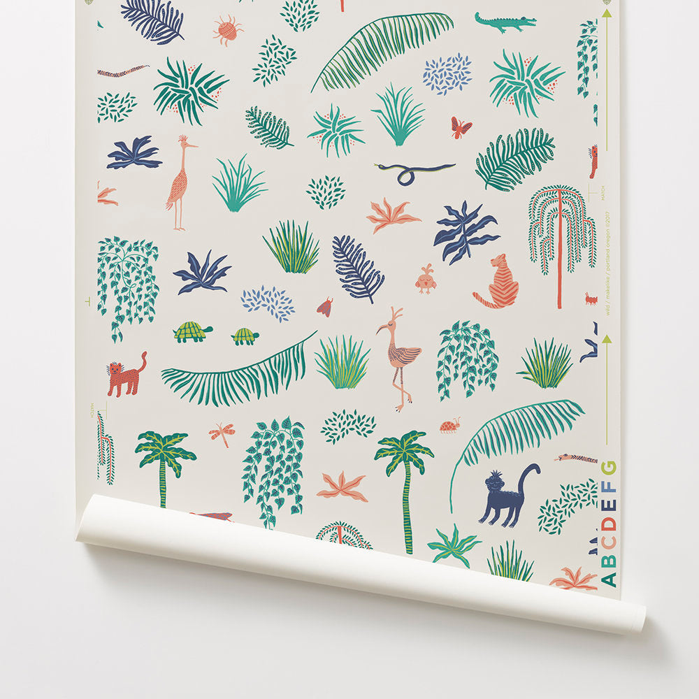 Wild - Bright on Light Grey Wallcovering