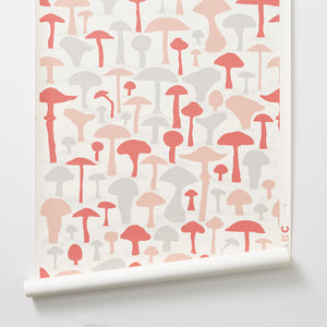 Mushroom - Pink Wallcovering