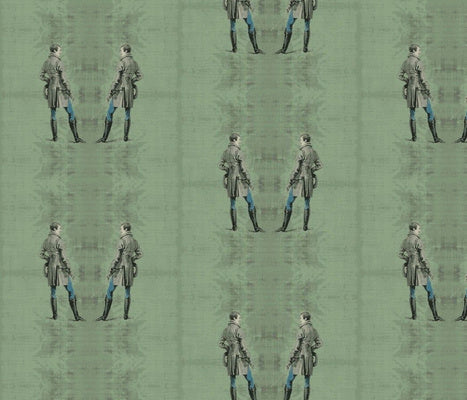 The Man Small Staggered on Sage Fabric