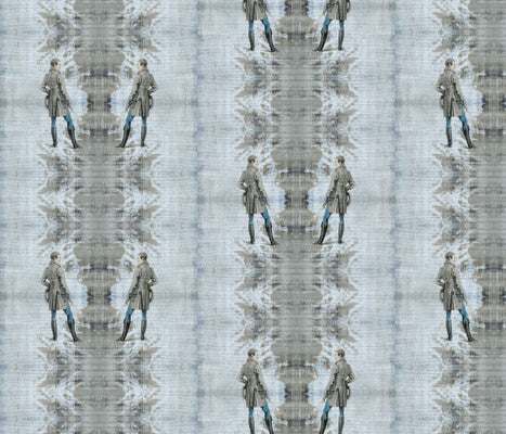 The Man Small Staggered on Workshirt Fabric