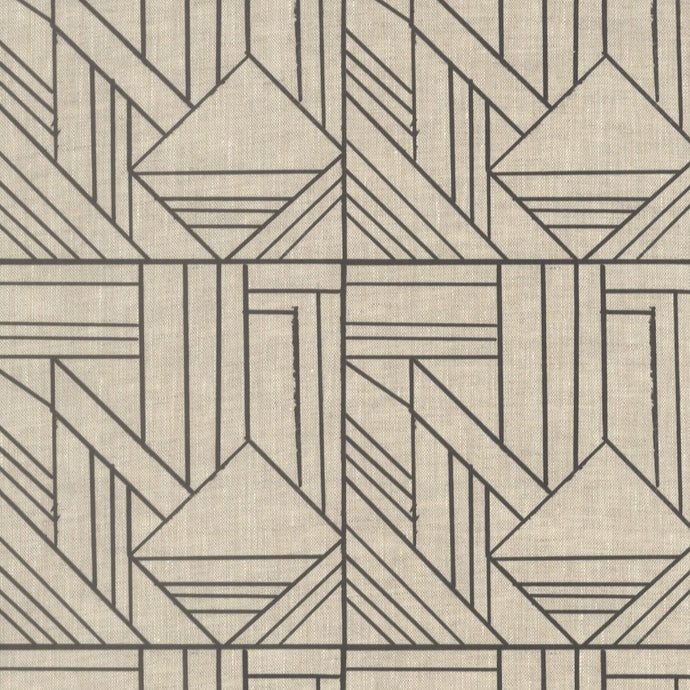 Maze Serious Black Paperback Natural Linen Wallcovering