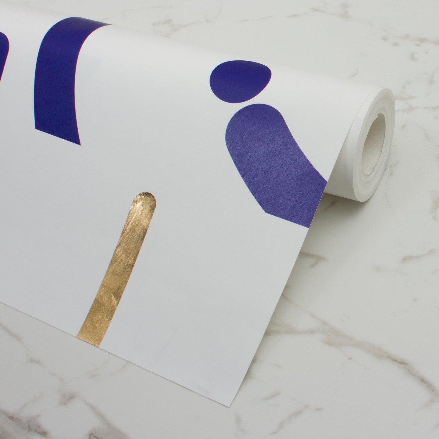 Offset Navy+Gold Wallcovering
