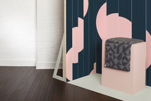 Load image into Gallery viewer, Offset Tape Navy Wallcovering