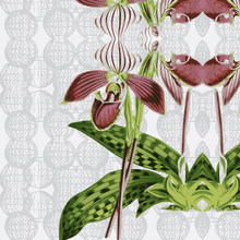 Load image into Gallery viewer, Orchid Topiary Light Grey Wallcovering