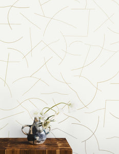 Pavlova - Gold on Cream Wallcovering