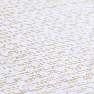 Gamal White On Natural Linen Fabric
