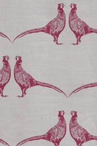 Pheasant - Pink on Cream Fabric