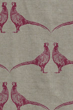 Load image into Gallery viewer, Pheasant - Pink on Natural Fabric