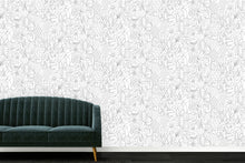 Load image into Gallery viewer, Pop Grey on White Wallcovering