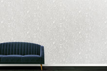 Load image into Gallery viewer, Pop White Flock on Silver Lustre Wallcovering