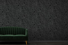 Load image into Gallery viewer, Pop Black Flock on Black Wallcovering