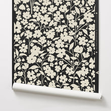 Load image into Gallery viewer, Posy - Parchment on Black Wallcovering