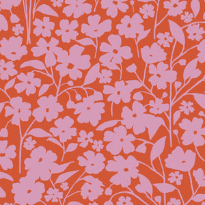 Posy - Pink on Red Wallcovering